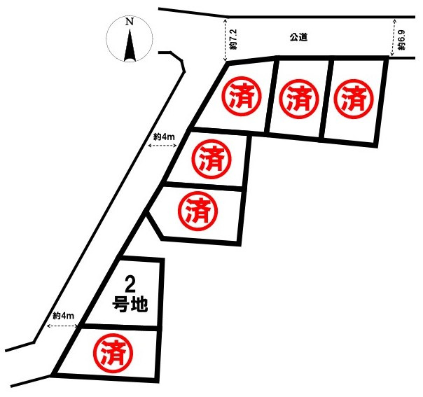 新築戸建　大東市諸福1丁目2号地（令和7年8月竣工）の区画図