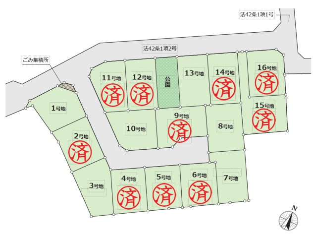 【土地図】 | 土浦市西根南3丁目　売地　1号地 | 建築条件無いので、お好きなハウスメーカー・工務店で建築いただけます♪
（1号地）