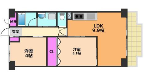 【間取り】 | シャルマンコーポ摂津富田