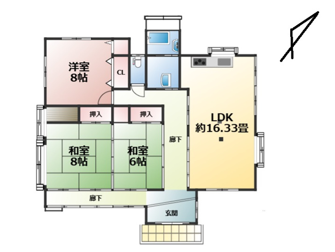 【間取り】 | 山武市本須賀　中古戸建