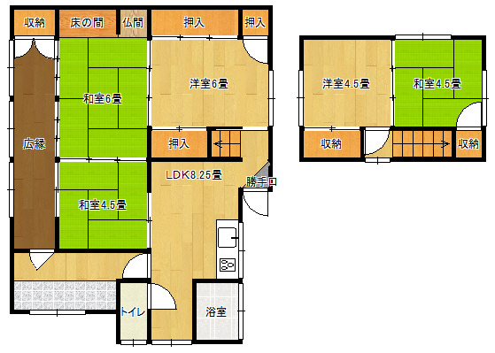 【間取り】 | 原小学校に通える中古住宅　宇部市大字妻崎開作 | 間取りです
