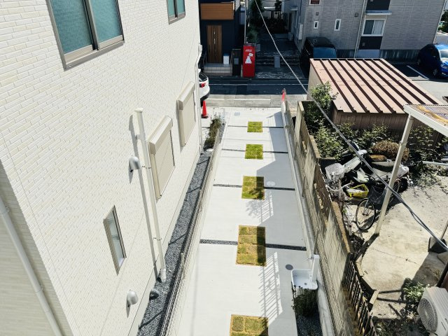 葛飾区東金町8丁目新築戸建【半田小学校：10分】の展望|2Fバルコニーより道路側眺望