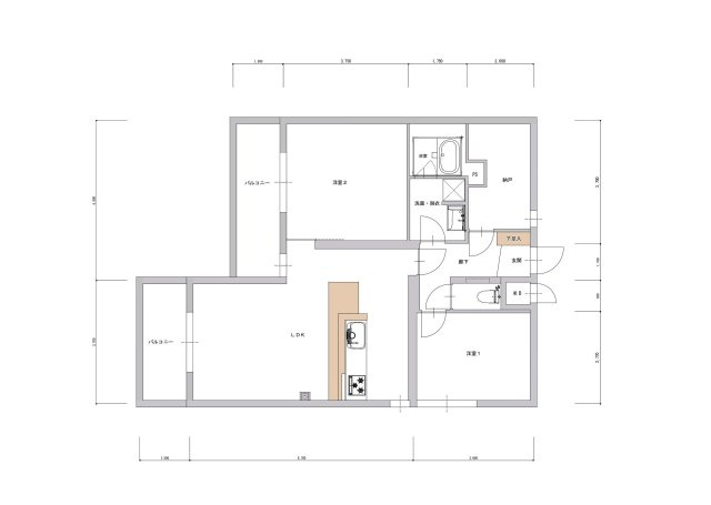 【間取り】 | グリーンマンション野間大池 | 7階最上階2面採光で開放感・日当たり・眺望良好なお部屋です。広々とした納戸は居室としてもお使い頂けます