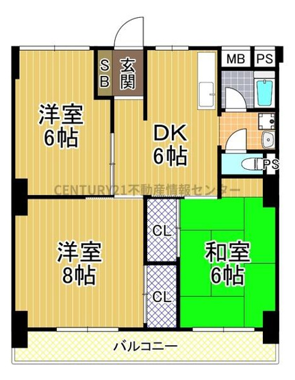 【間取り】 | 南朝潮コーポ１号棟