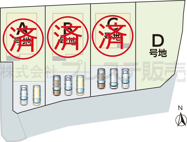 奈良市秋篠町の新築一戸建の区画図|全体区画図