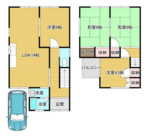 河内長野市木戸町戸建の間取り