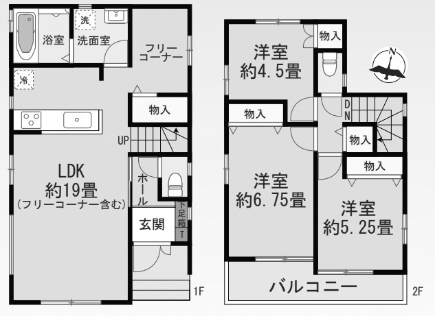 【間取り】 | 大原野上里鳥見町　新築一戸建 | 1号地
