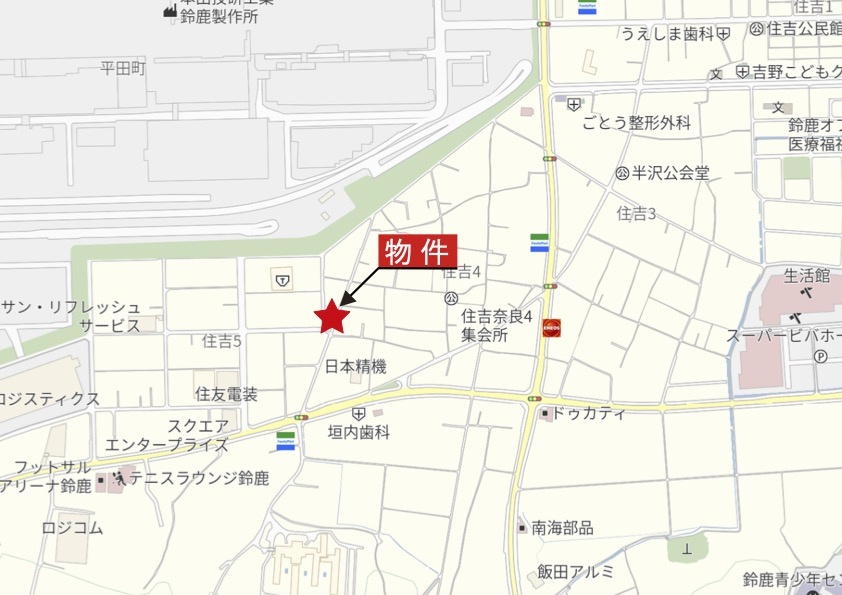 鈴鹿市住吉5丁目の地図|広域Map