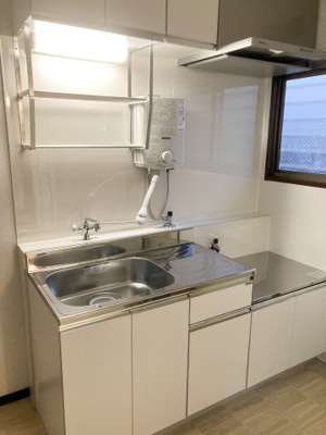 【キッチン】 | ハイツ朋栄 | 2口ガスコンロ設置可能