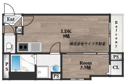 パロス瓢箪山ラドスールの間取り