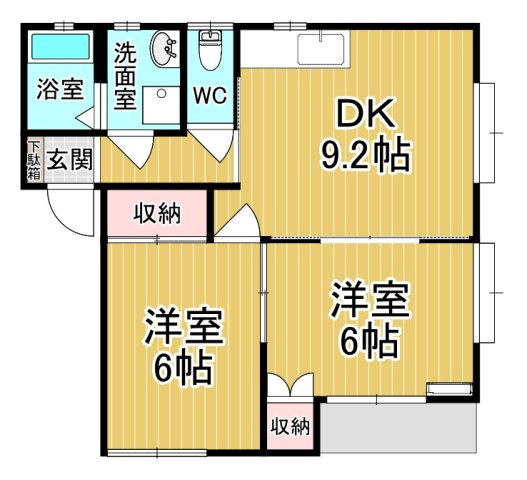 【間取り】 | ビュースズキB | カップルさんにオススメのお部屋です♪