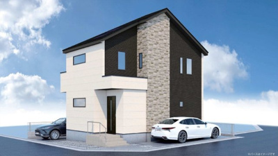 【外観パース】 | 府中市武蔵台1丁目新築戸建 | ※外観パースはイメージ図です。現況と異なる場合は、現況優先とさせていただきます。