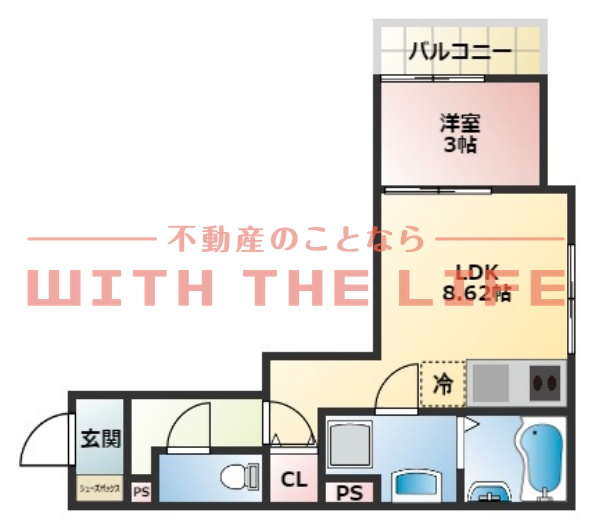 THE NOBLES（ザノブレス）花畑駅前【キャッシュバック対象物件】の間取り