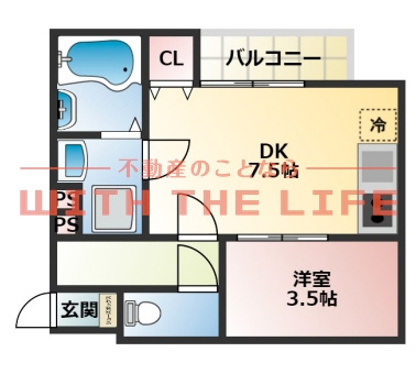 THE NOBLES（ザノブレス）花畑駅前【キャッシュバック対象物件】の間取り