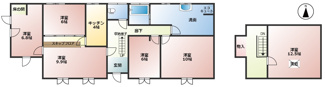 【間取り】 | 三種町森岳小狭間・中古土地建物5棟 | 建物1　4LDK戸建