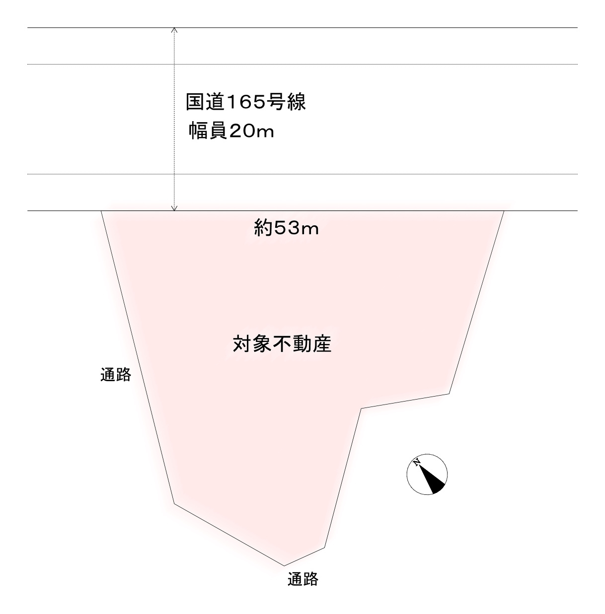 売土地　葛城市加守1,148㎡の土地図|1,148㎡（約347.27坪）
地目：田