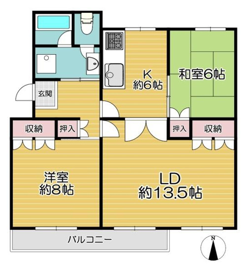 【間取り】 | 茨木郡山B住宅A-15棟