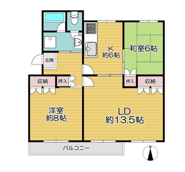 【間取り】 | 茨木郡山B住宅A-15棟