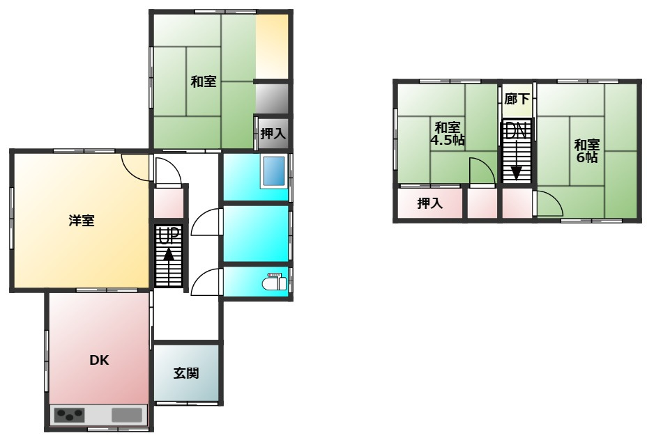 古閑中町戸建ての間取り