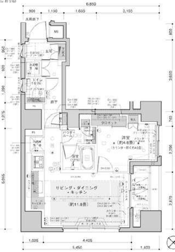 パークリュクス銀座monoの間取り
