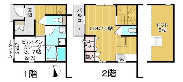 バイクガレージハウスＩＣＩの間取り