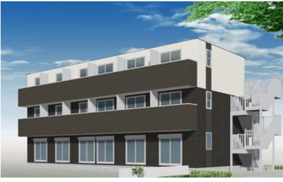 【外観パース】 | 新築AP　三郷市三郷　全18世帯 | 外観完成イメージパース