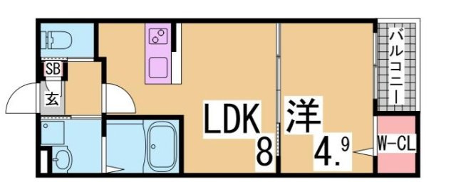 神戸市長田区御蔵通７丁目のアパートの間取り