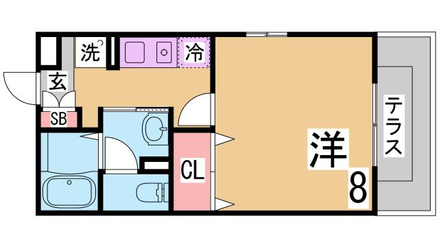 神戸市長田区苅藻通３丁目のアパートの間取り