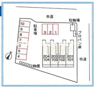 ソシア美春Ⅳの区画図|配置図