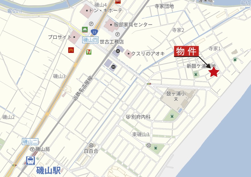 鈴鹿市寺家1丁目の地図|広域Map