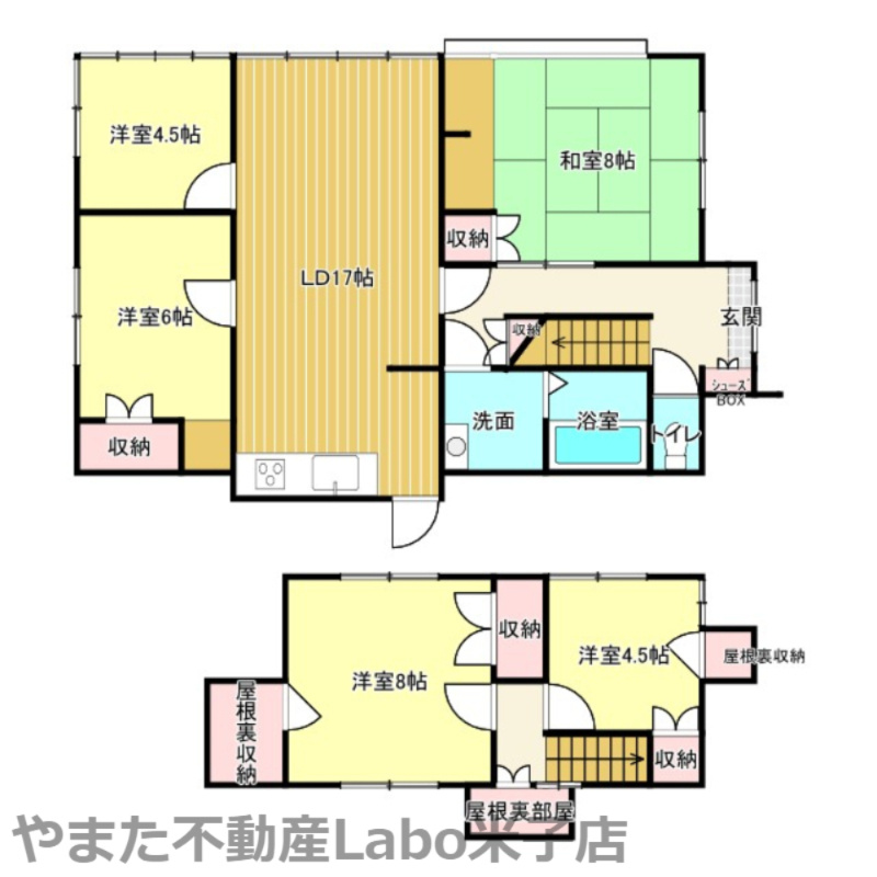 米子市旗ヶ崎７丁目中古戸建の間取り