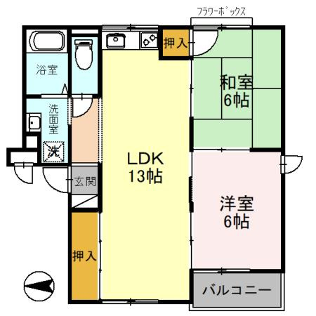 フラワーハイム鶴見の間取り