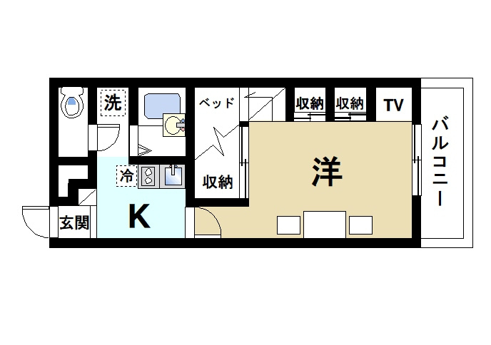 レオパレスＦｏｎｄ　Ｖｉｌｌａｇｅの間取り|1K