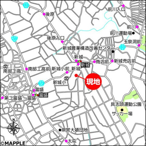ハートフルタウン八重瀬町新城　F号棟の地図