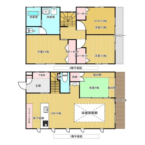 勝浦市吉尾　オール電化中古戸建の間取り