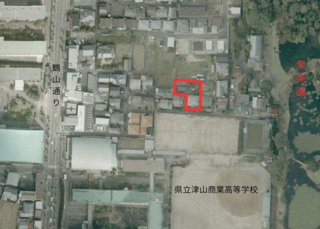 津山市山北　売土地　192坪の地図