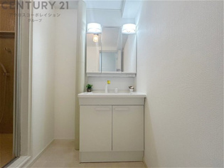 化粧品や洗顔料、歯ブラシなどの必需品をまとめて置ける収納スペースがあり、使用するたびに取り出す手間が省けます。また、水回りのため、濡れても大丈夫な素材が使用されており、お手入れが簡単です。