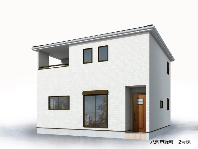 八潮市緑町　新築戸建　全2棟　2号棟の外観パース|【外観パース】八潮市緑町2丁目！白を基調とした爽やかな外観デザインです