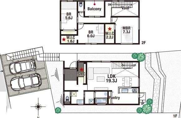 宝塚市花屋敷松ガ丘　新築一戸建ての間取り|２号地