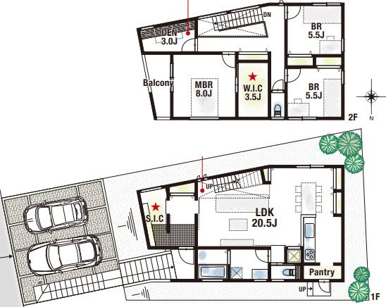 宝塚市花屋敷松ガ丘　新築一戸建ての間取り|３号地