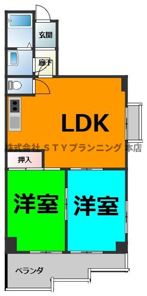 仲介手数料０円！第二日吉ビルの間取り