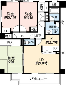 【間取り】 | フォレストコート泉大津