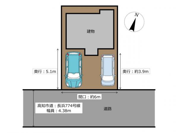 高知市長浜 戸建ての区画図