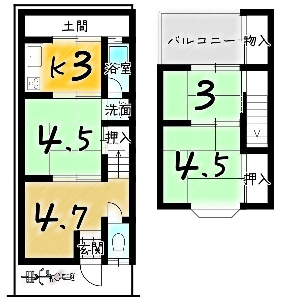 向島西堤町の間取り