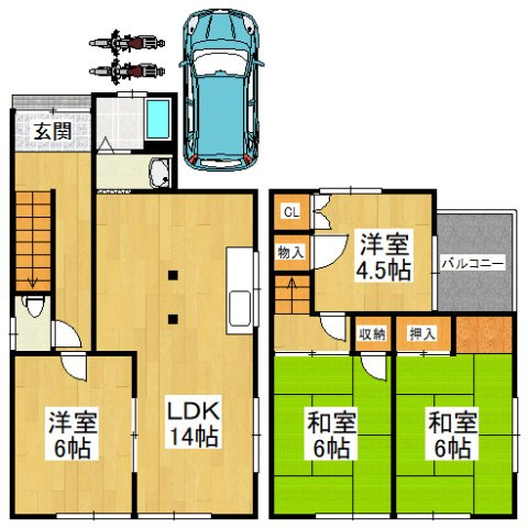 【間取り】 | 河内長野市木戸町戸建