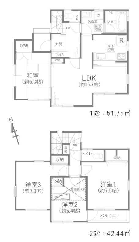 千葉市稲毛区宮野木町戸建③の間取り