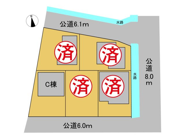 【商談中】戸建　大垣市浅草　全5区画分譲の区画図|■区画図
■YAMADA電機の　ヤマダ不動産　株式会社リライフ　大垣店■
いつでもお問合わせ下さい。