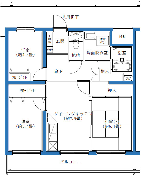 鶴ヶ島新町ハイツの間取り