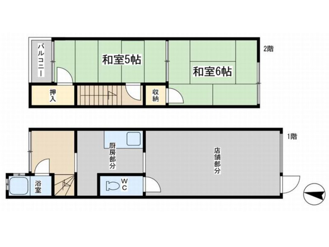 【間取り】 | 山科区大宅早稲ノ内町　中古店舗付き住宅