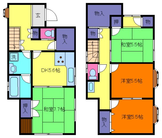 魚崎南町3丁目戸建の間取り